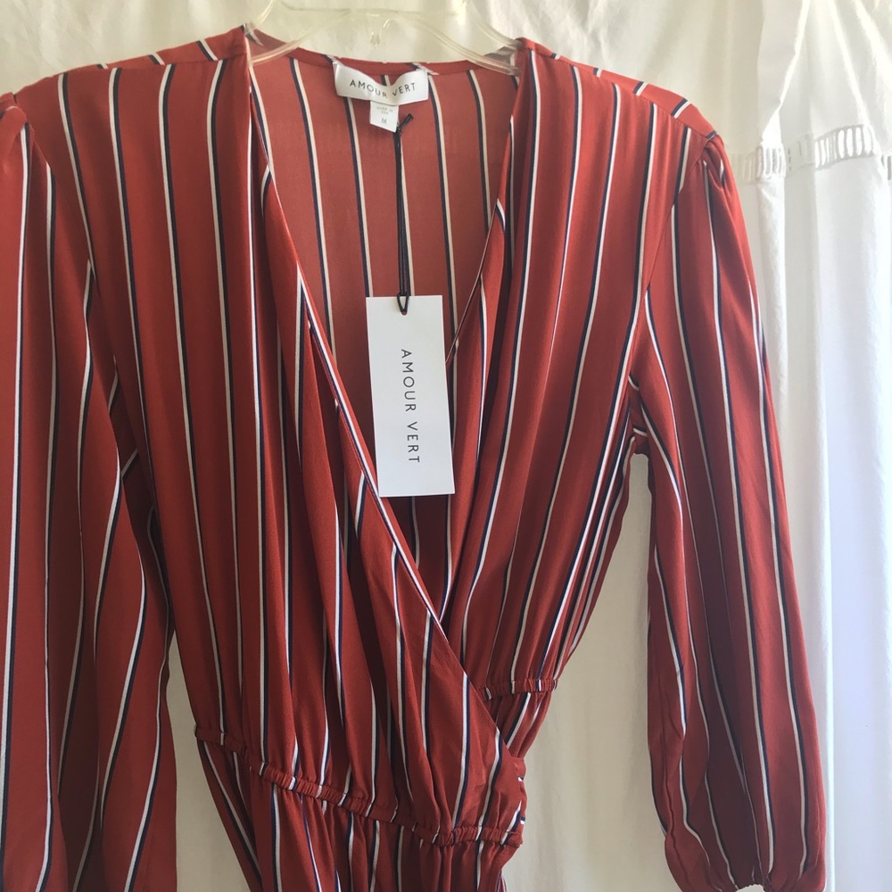 NWT Amour Vert Silk Wrap Dress - Picture 6 of 11
